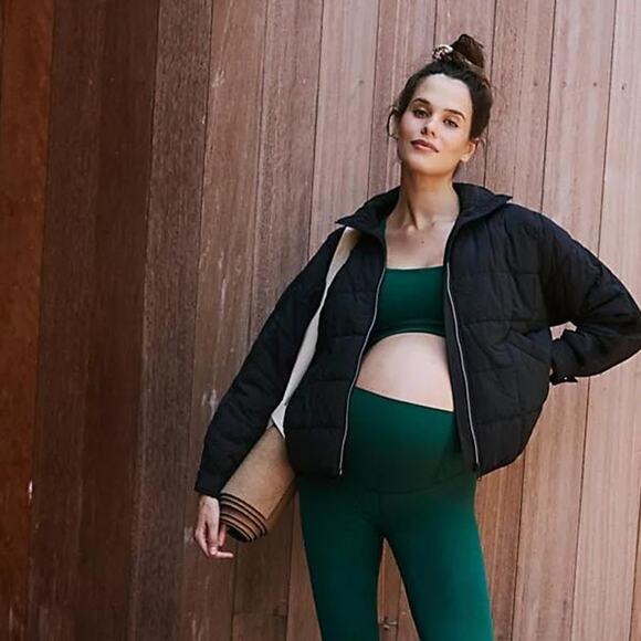 FP Movement x Hatch NWT Black Pippa Packable Maternity Puffer Boxy Jacket XS - Picture 1 of 9